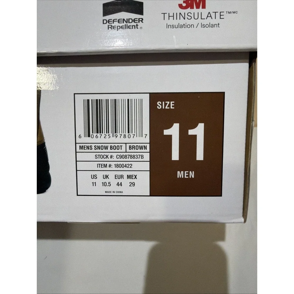 Staheekum Men's Snow Boot 3m Thinsulate Size 11 NEW